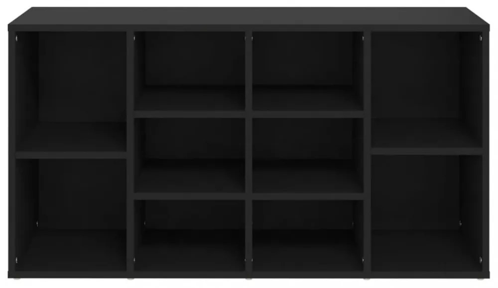 fekete szerelt fa cipőtároló pad 103 x 30 x 54,5 cm