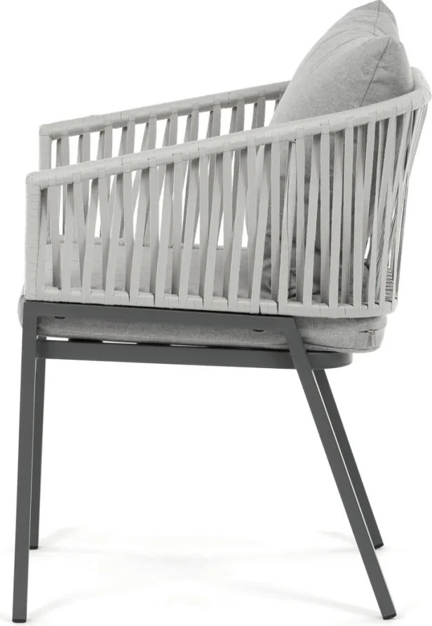 Kerti szék, fém, polyrattan, szürke, AZC-S1430 GREY