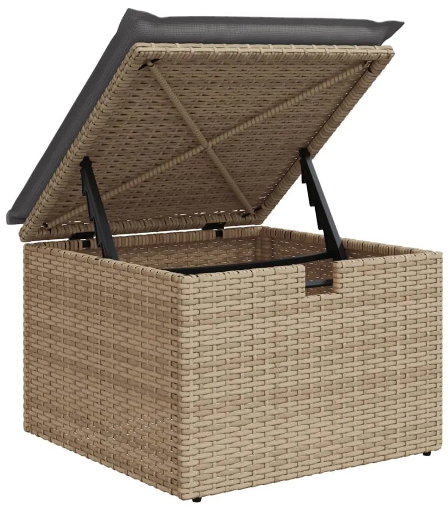 vidaXL bézs polyrattan kerti szék párnával 55 x 55 x 37 cm