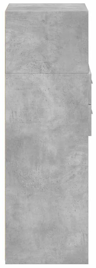 betonszürke szerelt fa magasszekrény 30 x 42,5 x 124 cm