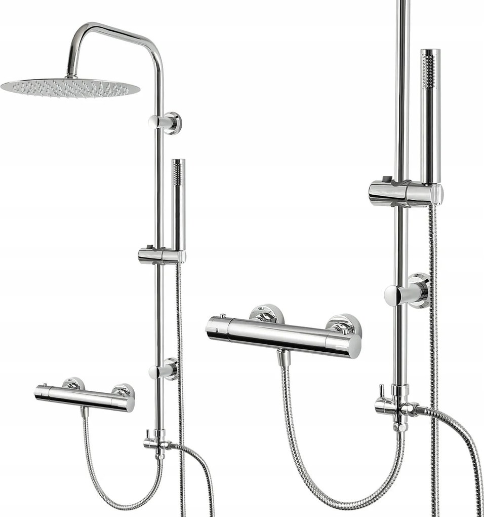 Zuhanyoszlop Zuhany Nagy Acél Esőztetővel 30CM