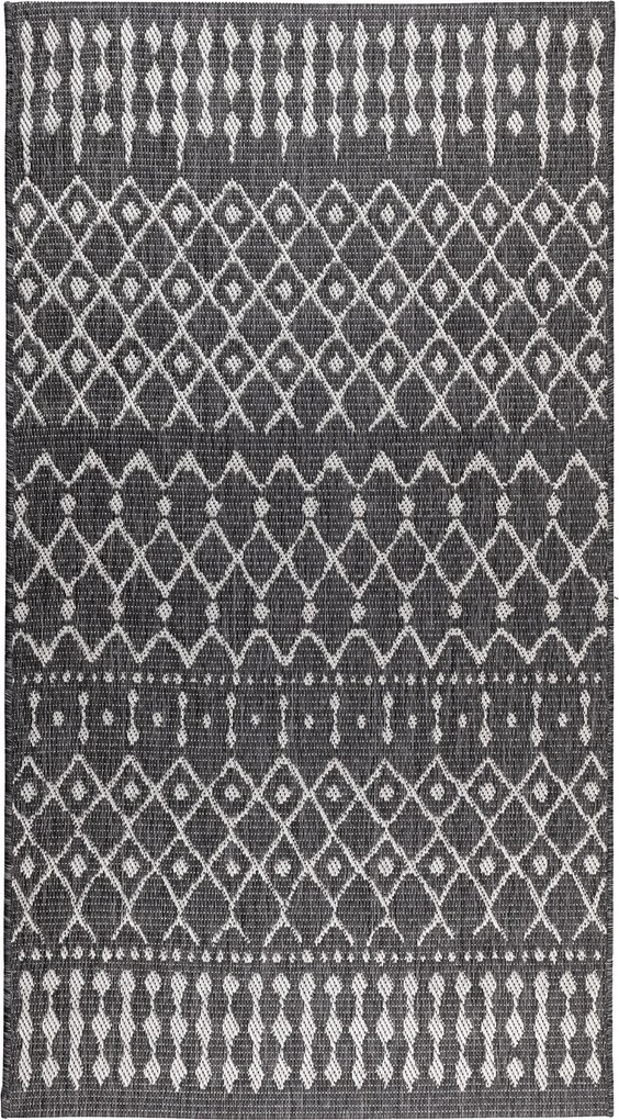 Szőtt Zsinóros Járdaszőnyeg 80x150CM Konyha Erkélyre Divatos Mintás Szürke