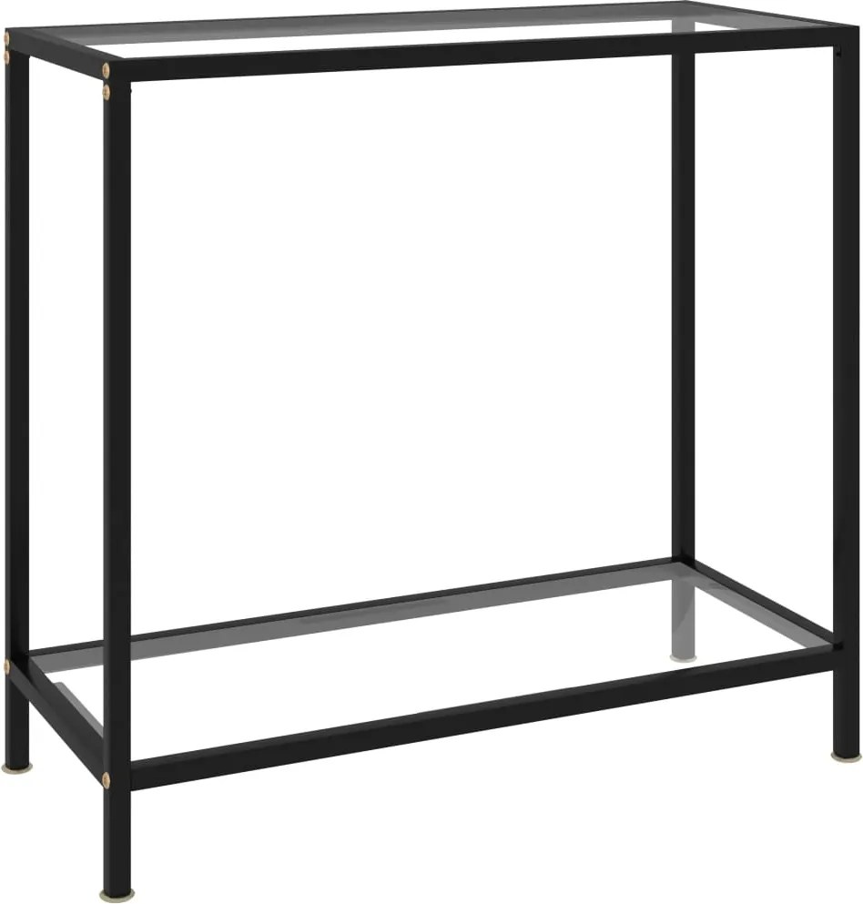 vidaXL átlátszó edzett üveg tálalóasztal 80 x 35 x 75 cm