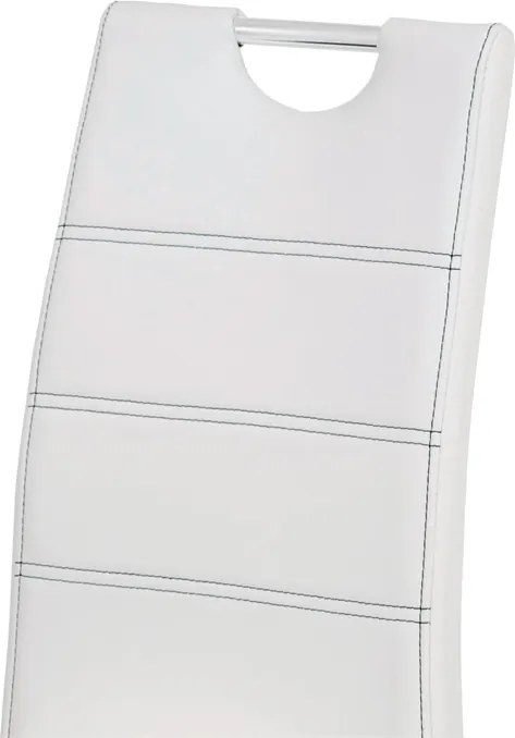 Étkezőszék, fehér, műbőr, WT – HC-484