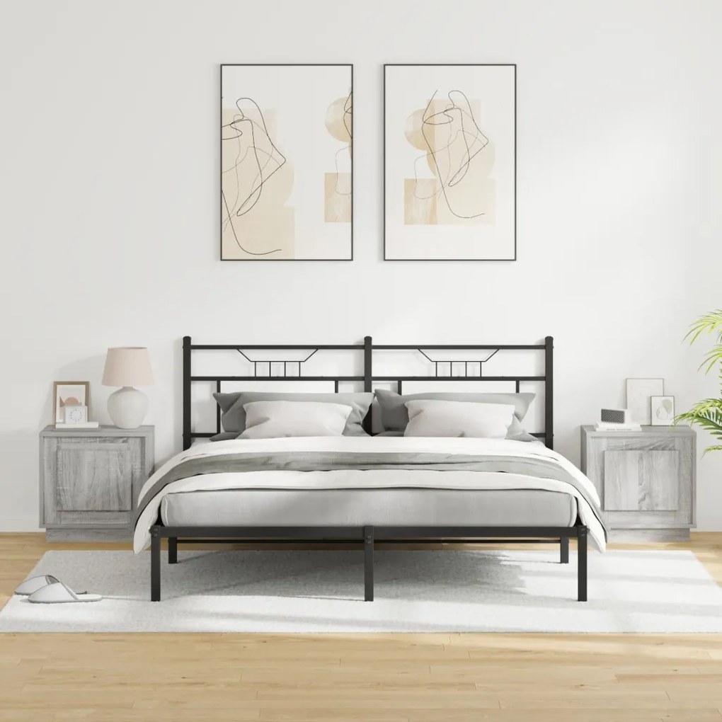 Éjjeli szekrények LED világítással 2 db Szürke Sonoma 44x34,5x45 cm