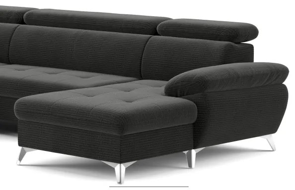 CATANIA balos sarok ülőgarnitúra, tárolóval, balos, grafit