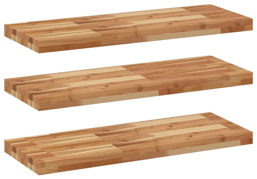 3 db olajbevonatú tömör akácfa függőpolc 80 x 30 x 4 cm