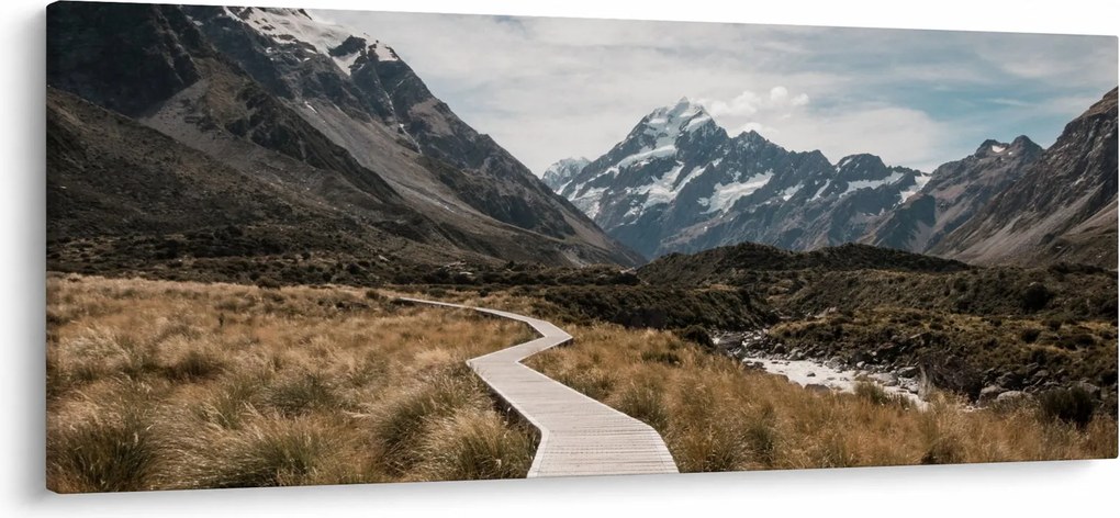 Kép - Sétány a hegységben Mt. Cook (120x50 cm)