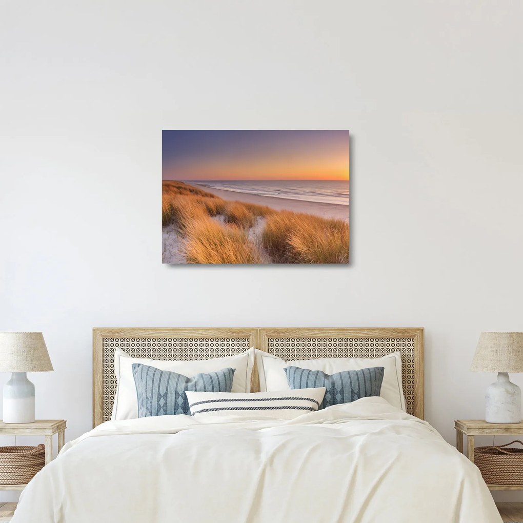 Üveg kép - Strand naplementében (70x50 cm)