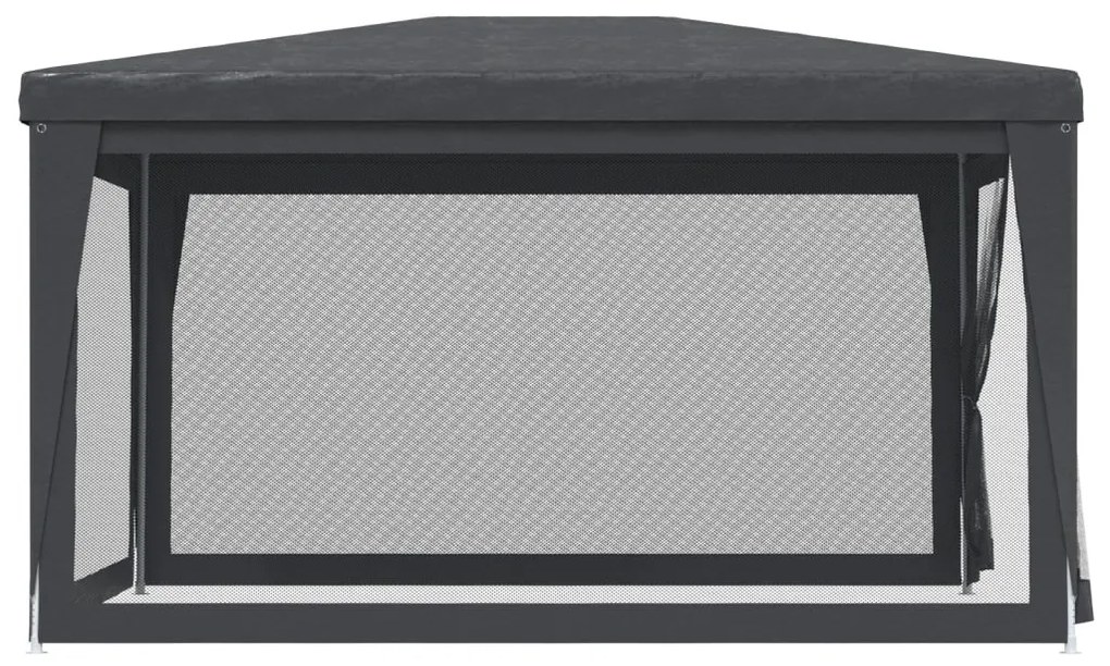 antracit HDPE rendezvénysátor 4 hálós oldalfallal 3x4 m