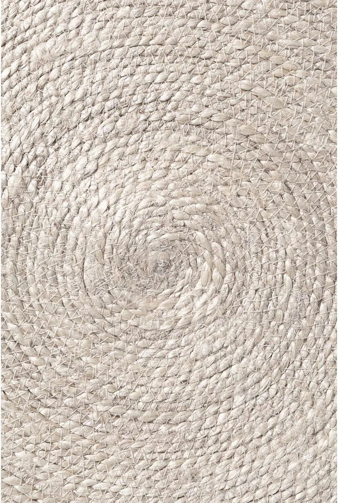 Világos natúr színű kétoldalas-kézi szövésű juta kerek szőnyeg ø 150 cm Lina – Hanse Home