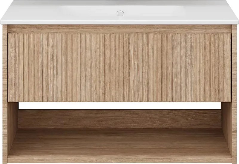 TMP SLIM STRIPE 75 fali függesztett fürdőszobabútor - SKY E-8099-75 porcelán mosdóval - 75 x 46 cm