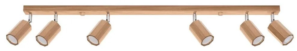 Sollux SL.1032 - Spotlámpa ZEKE 6xGU10/40W/230V tölgy