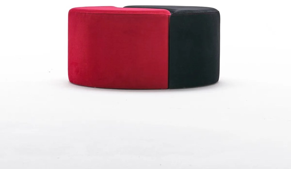 Taburette Alis puff piros és fekete