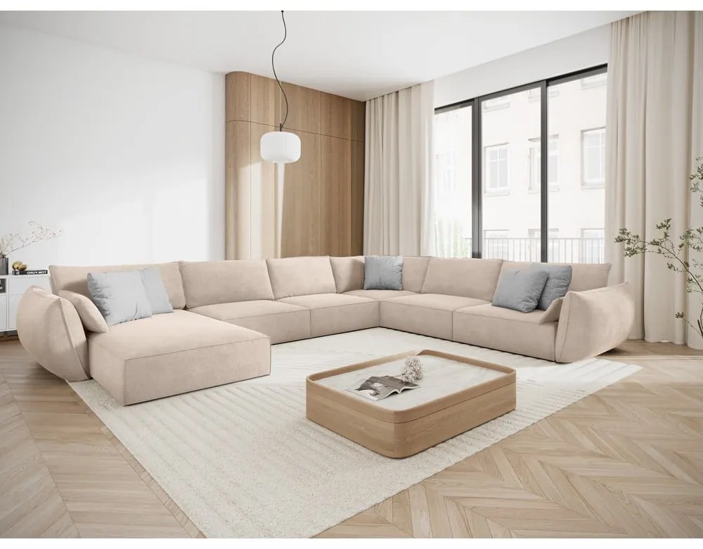 Bézs sarokkanapé (jobb oldali) Vanda – Mazzini Sofas
