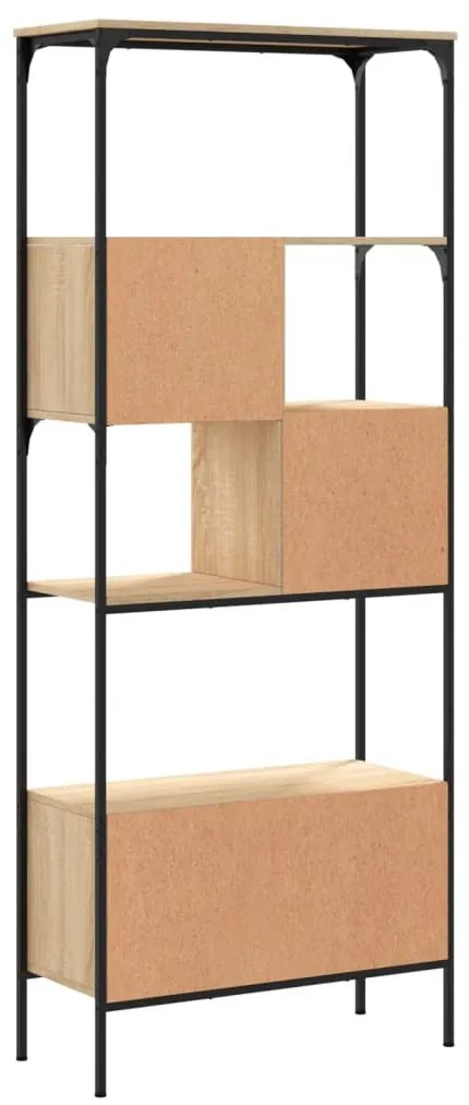 5 szintes sonoma tölgy színű fa könyvespolc 76 x 33 x 188,5 cm