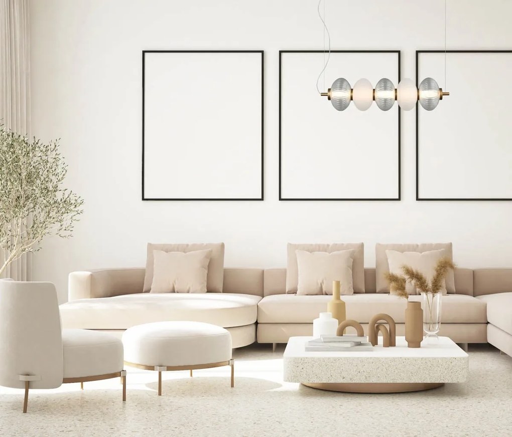 Italux glamour modern függeszték testa fehér fekete átlátszó itxpnd-84938-4-bk