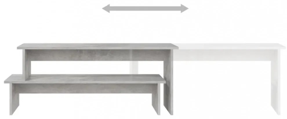 betonszürke szerelt fa TV-szekrény 180 x 30 x 43 cm