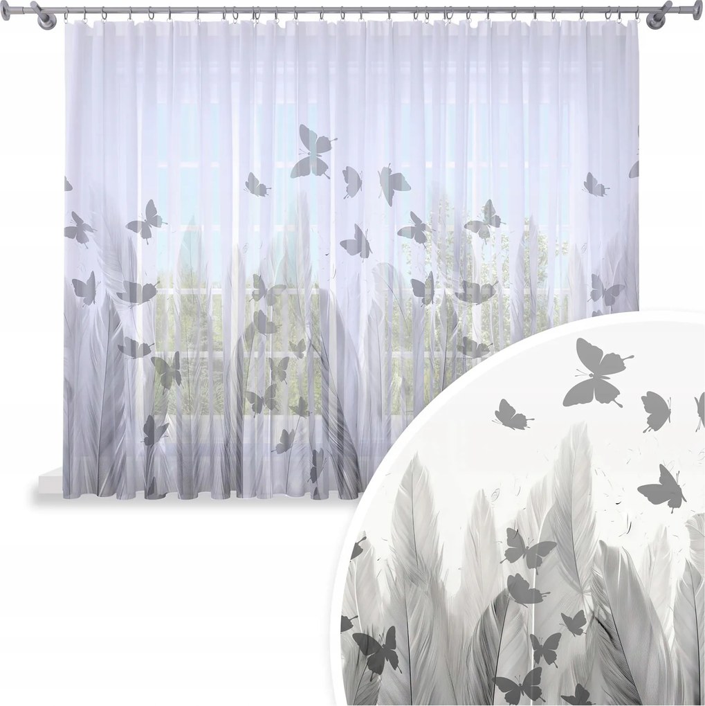 Kész Függöny 300x160 Fátyol Színezett Mintás Béka Pillangók 199