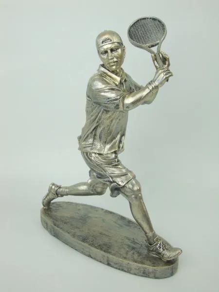 Antik ezüst teniszező szobor 33 cm