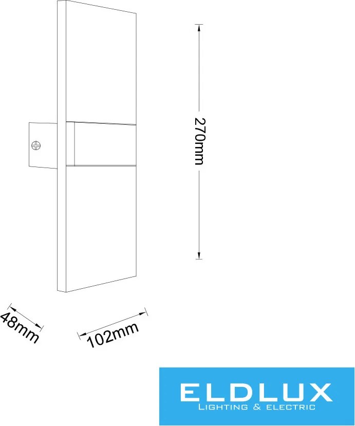 UNIVERSO Fali lámpa LED 8w 400lm 4000k IP20 100×270mm fehér
