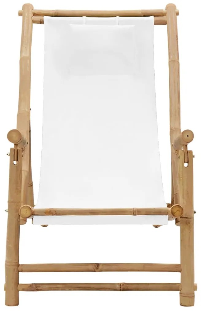 Krémfehér bambusz és vászon nyugágy