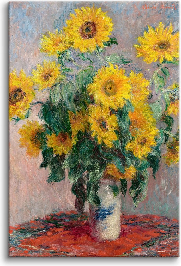 Napraforgó csokor Claude Monet festmény reprodukció Faliképek 60x90