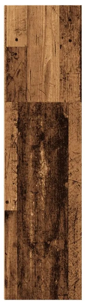 antik fa színű szerelt fa könyvespolc 40 x 30 x 114 cm