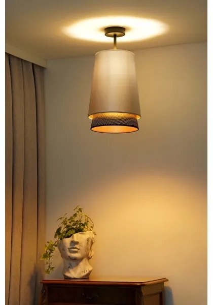 Duolla - Felületre szerelhető csillár BELL SHINY 1xE27/15W/230V átm. 25 cm ezüst/fekete