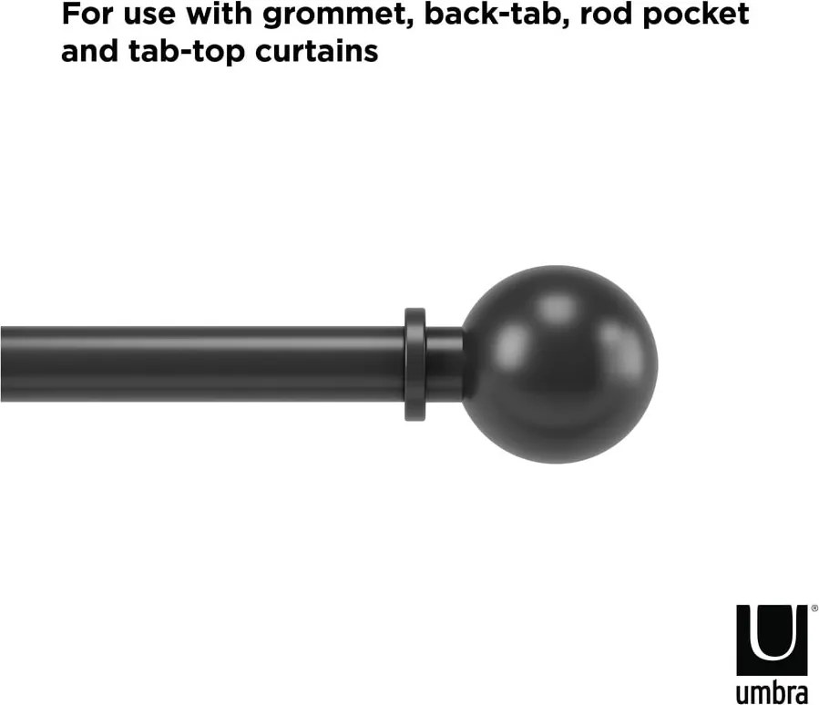 Acél bővíthető függönykarnis 183 - 366 cm Bolas – Umbra