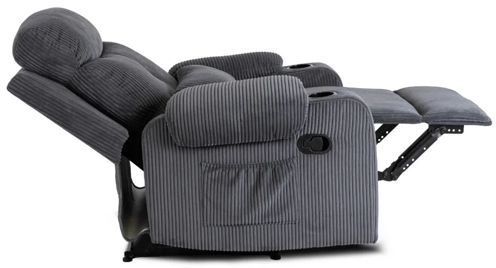 TV és Relaxfotel Szürke Kordbársony Szövettel. TORRES