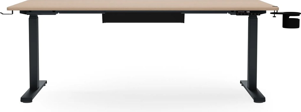Elektromos íróasztal magasságállítással ergonomikus antracit/sonoma tölgy,1600x800 mm: ARIA