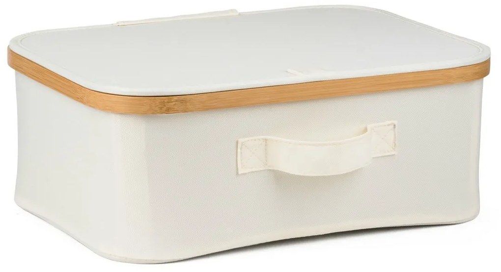 G21 tárolódoboz 40 x 30 x 15 cm, bambusz, fedéllel, bézs