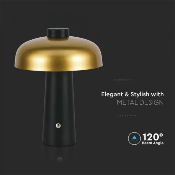 LED Dimmelhető Asztali lámpa tölthető LED/3W/5V 3000-6000K 1800 mAh fekete/arany