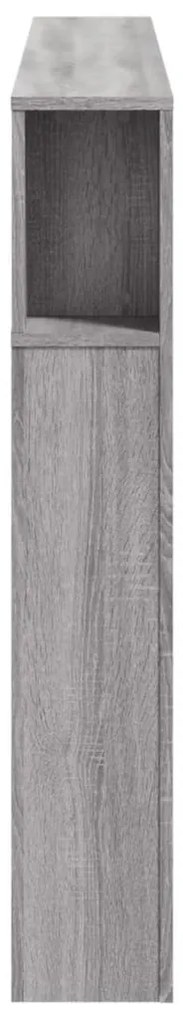 szürke sonoma szerelt fa LED-es fejtámla 160x18,5x103,5 cm