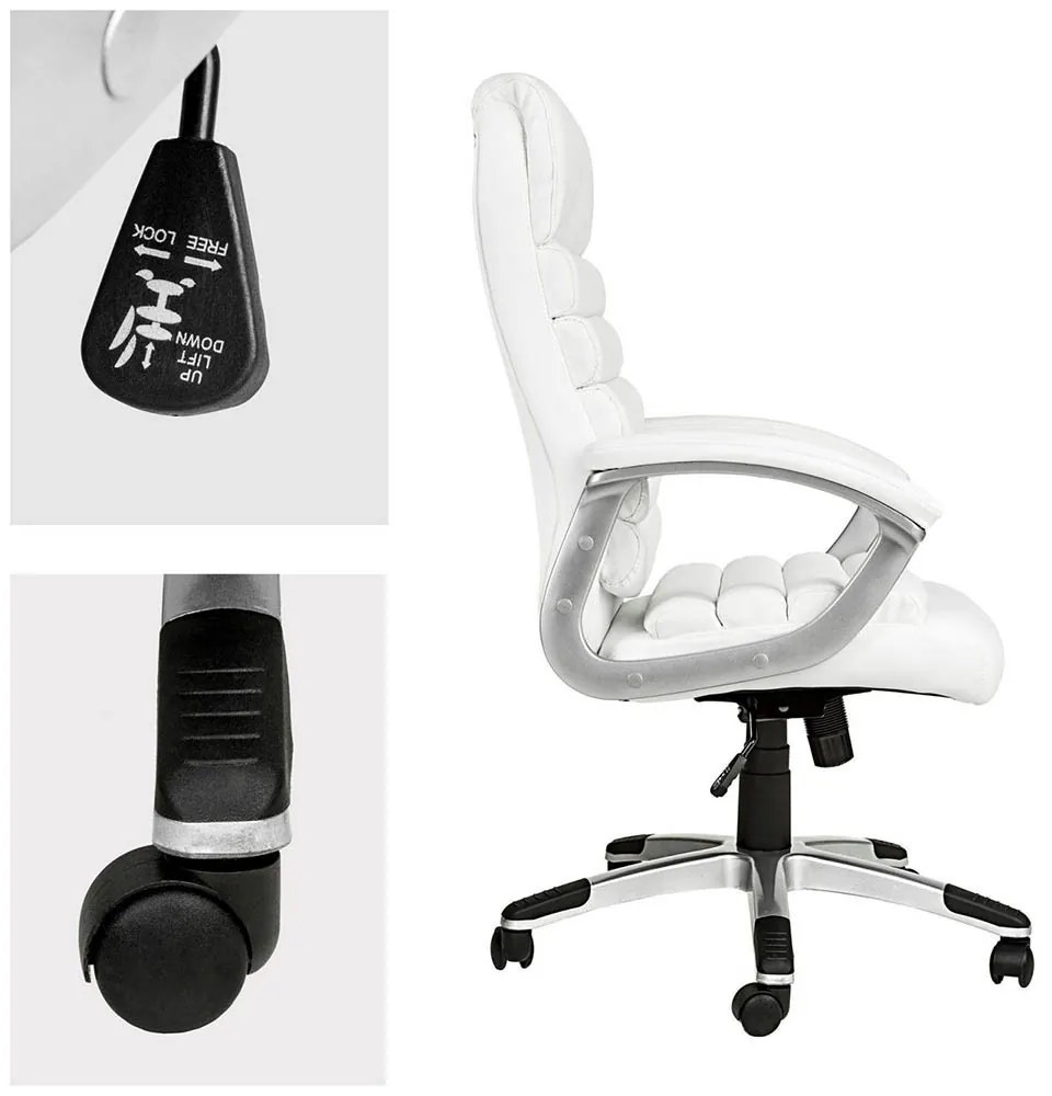 Prémium főnöki forgószék, 2 színben-fehér