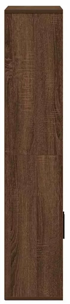 barna tölgy színű szerelt fa könyvespolc 60x24x120 cm