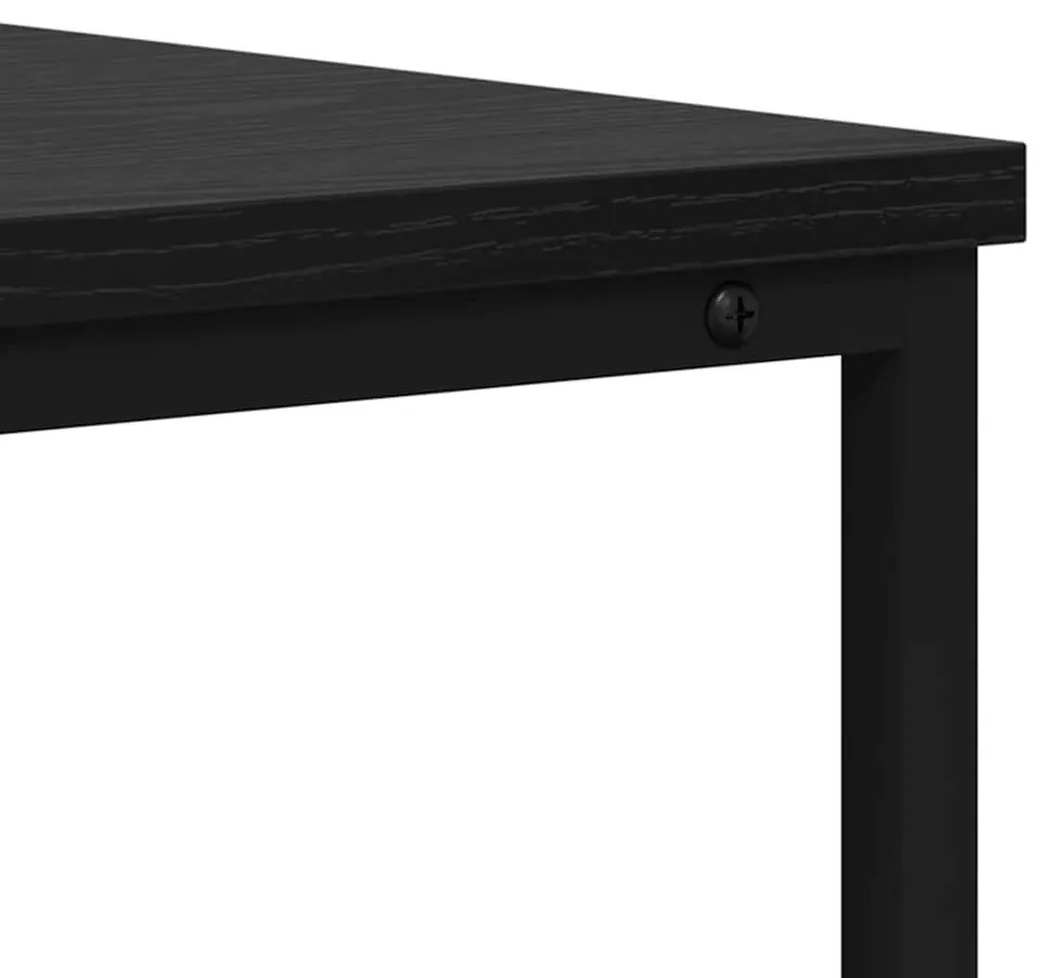 vidaXL Konzolasztal fiókkal Fekete tölgy 100 x 40 x 75 cm Faanyag