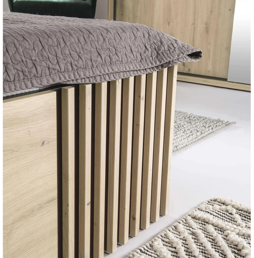 Franciaágy 180 cm Claudi 16 (ágyráccsal) (artisan tölgy). 1055501