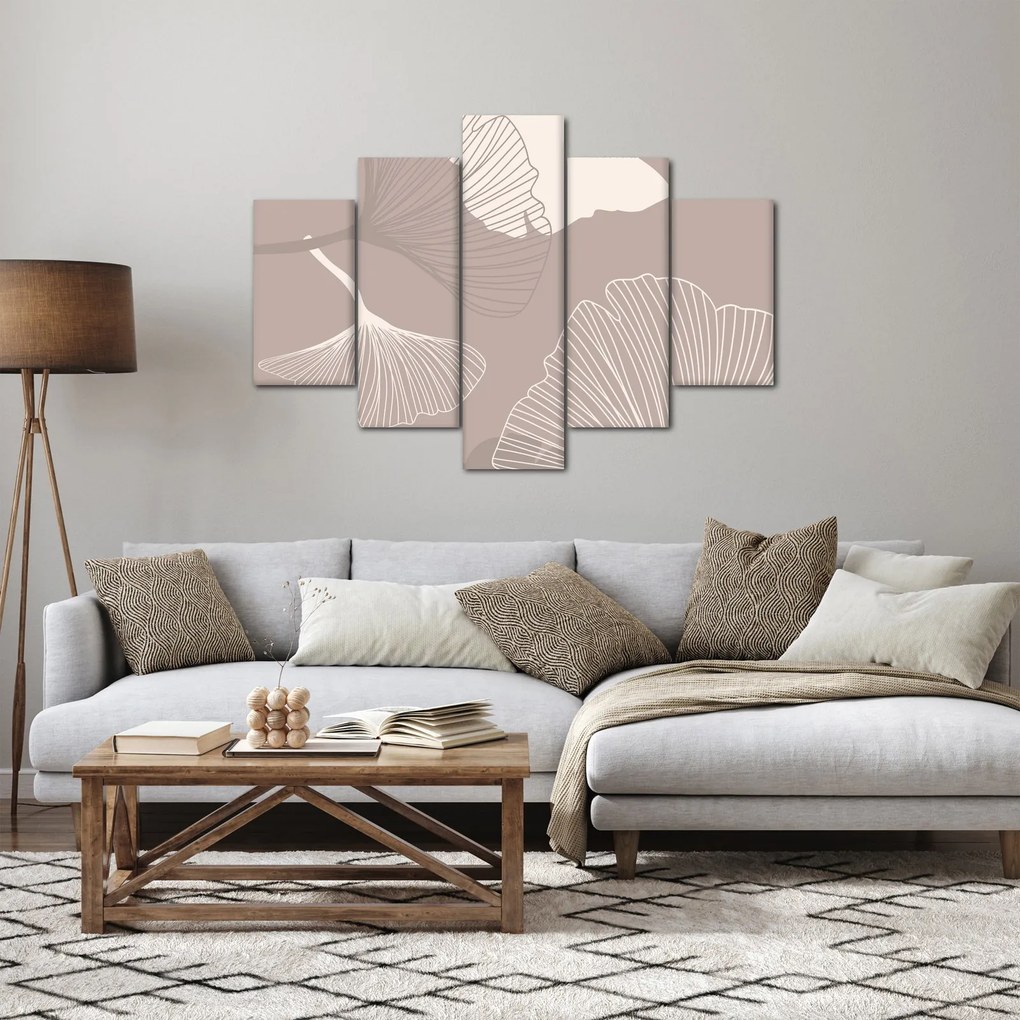 Kép - Bézs színű levelek N⁰1 (150x105 cm)