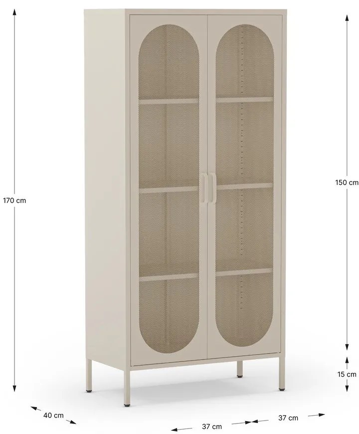 Krémszínű szekrény 80x170 cm Diora – Marckeric