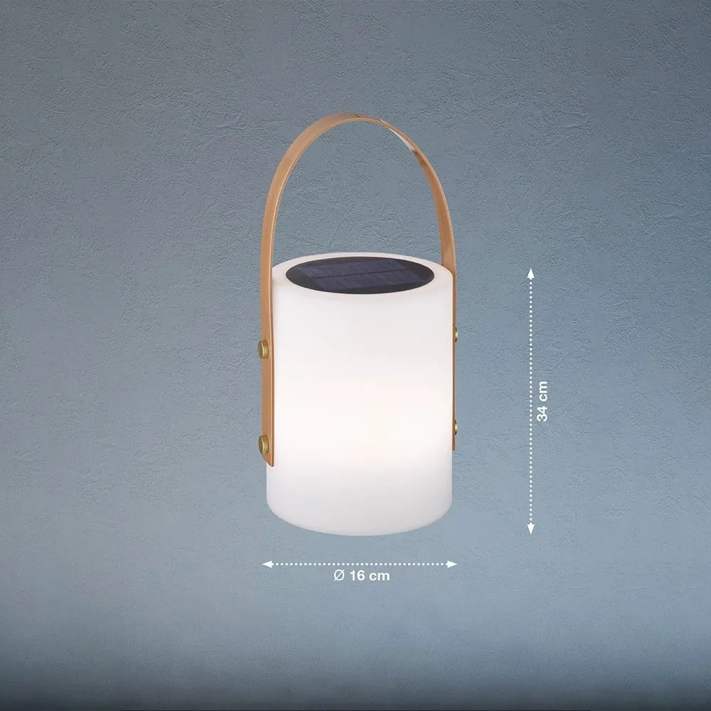 Fehér-barna LED asztali lámpa (magasság 34 cm) Bari – Fischer & Honsel