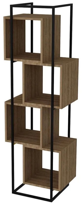 könyvespolc Prada - Walnut, Black