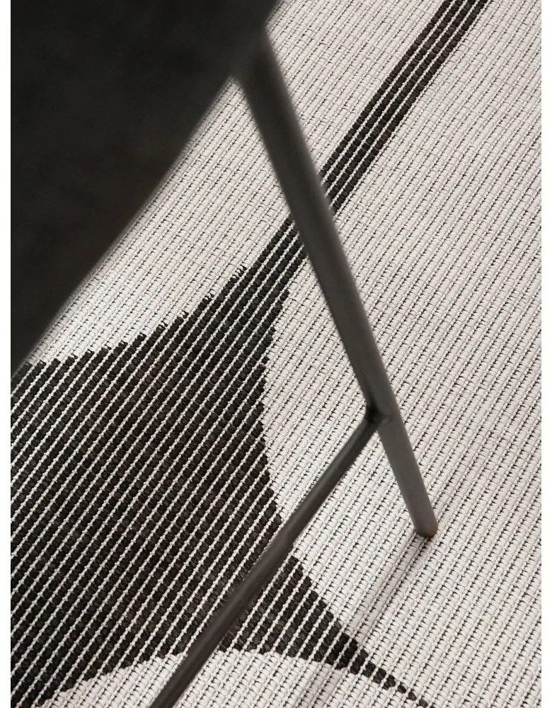 Fekete-fehér kerek kültéri-beltéri szőnyeg ø 160 cm Duet Bowen – NORTHRUGS