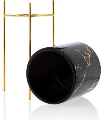 Virágállvány NILA 32,5x13 cm fekete/arany