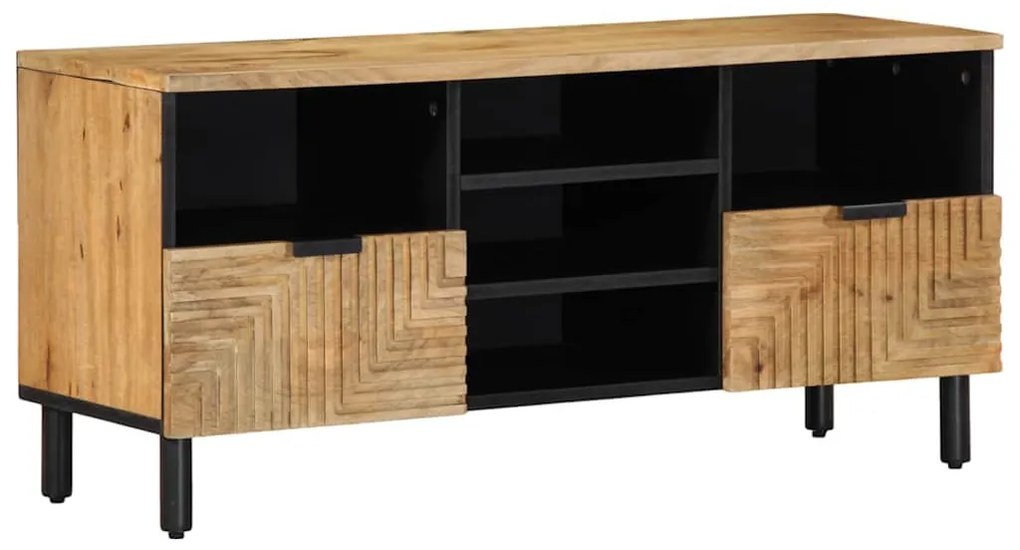 barna tömör mangófa TV-szekrény 100 x 33 x 46 cm