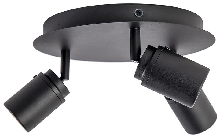 Modern fürdőszoba spotlámpa fekete 3-lámpás IP44 - Ducha