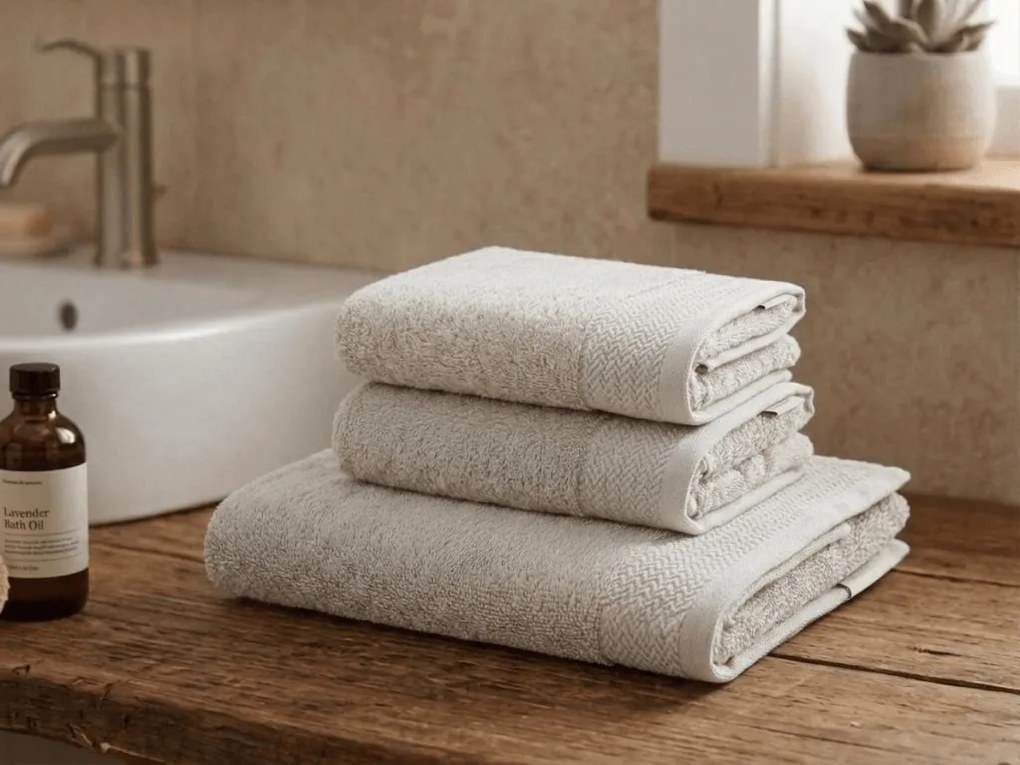 CLYR törölköző 50x100 cm, krém, 100% pamut