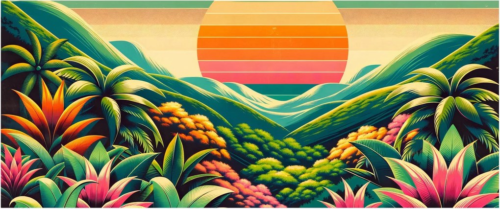 Kép - Színes naplemente (120x50 cm)
