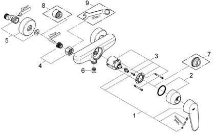 GROHE 33569002 - EURODISC COSMOPOLITAN DN 15 zuhanycsaptelep, fényes króm